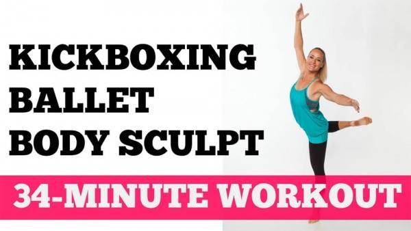 Kickboxing Ballet Body Sculpt – Full 30-Minute Home Barre Kickboxing Workout for All Levels