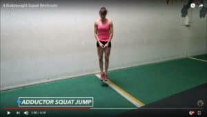 bodyweight squat workout: adductor squat jump