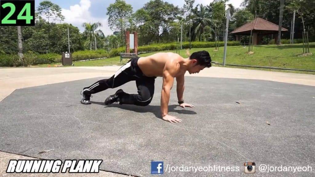 running plank for a full body workout