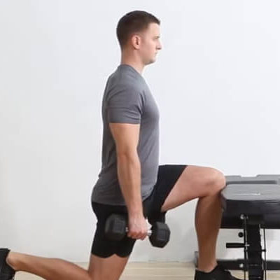 Dumbbell Reverse Lunge With Blocked Knee
